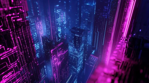 Cyberpunk Skyscrapers at Night