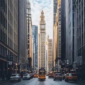 Grand City Street and Clock Tower