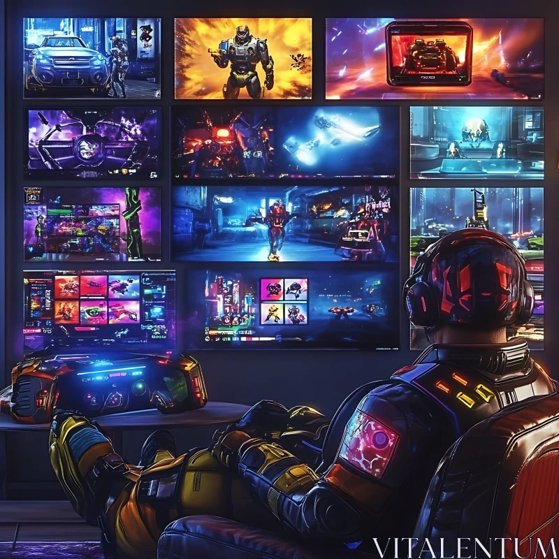 Cyberpunk Gaming Experience with Advanced Gear AI Image