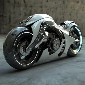 High-Tech Motorbike with Smooth Curves and Glowing Accents