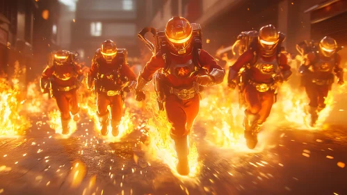 Urban Inferno with Futuristic Firefighters