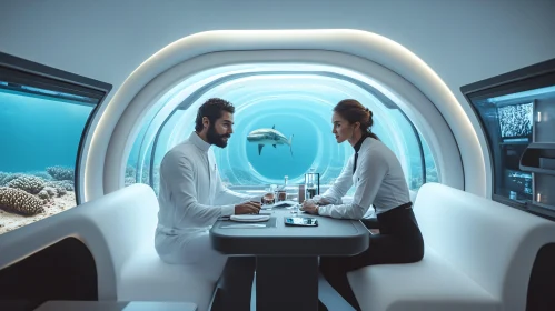 Modern Submarine Restaurant Scene