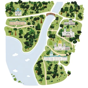 Scenic River and Architectural Wonders Map