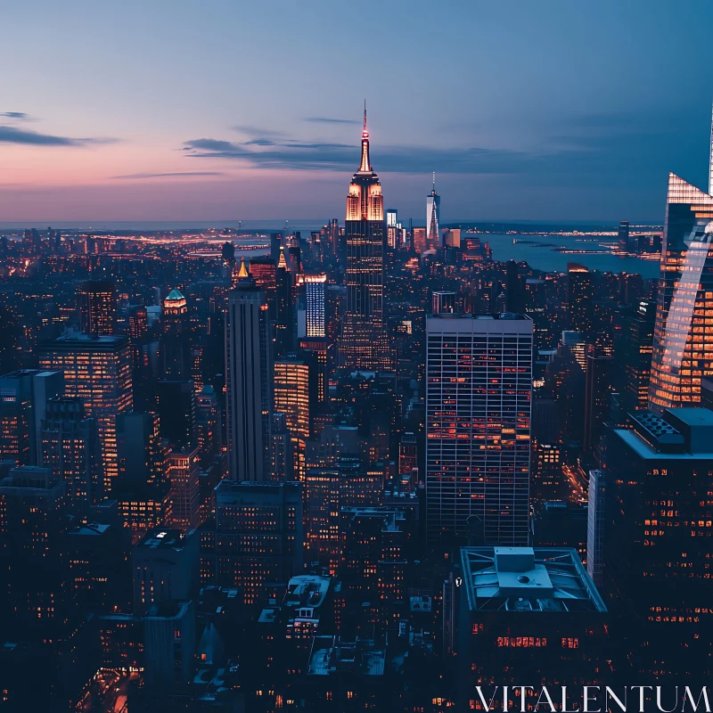 Urban Skyline at Twilight AI Image