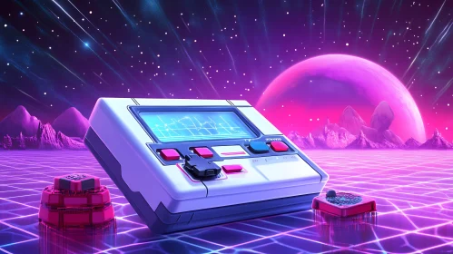 Neon-Lit Retro Console