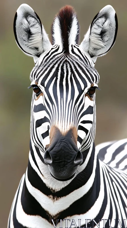 AI ART Black and White Zebra Portrait