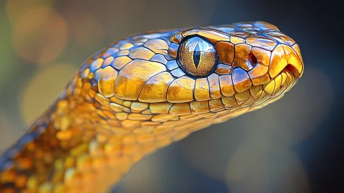 Golden Snake Close-Up Image