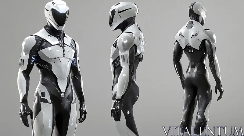 AI ART Sleek and Advanced Cyborg Armor Design