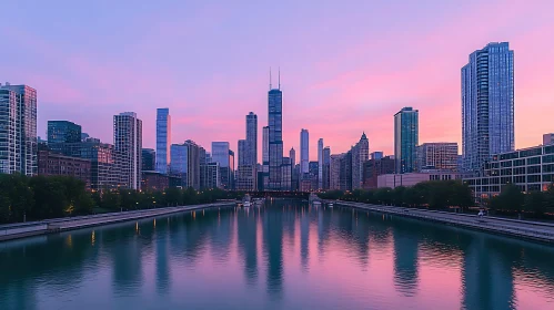 Urban Skyline at Dusk