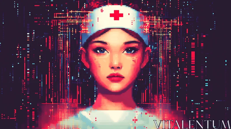 AI ART Cyberpunk Nurse Digital Art