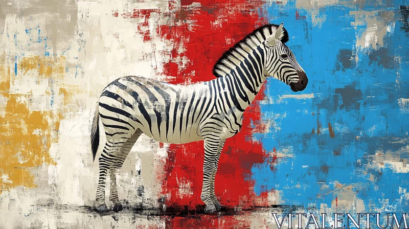 AI ART Artistic Zebra on Colorful Canvas