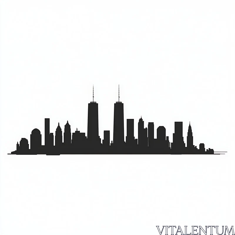 City Skyline Silhouette AI Image