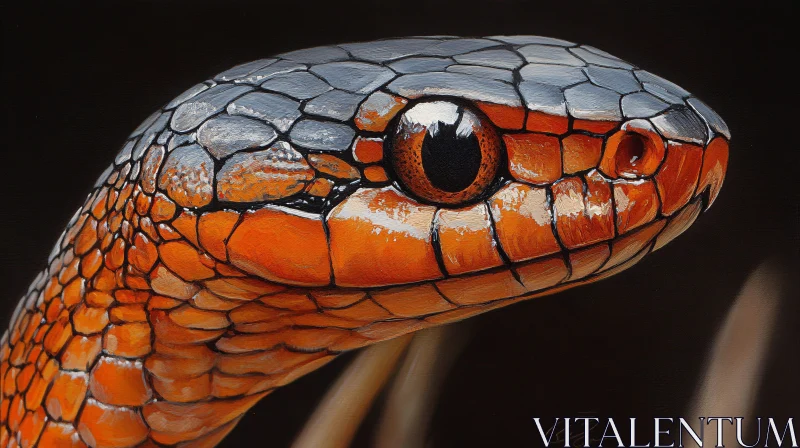 AI ART Vivid Snake Head Study