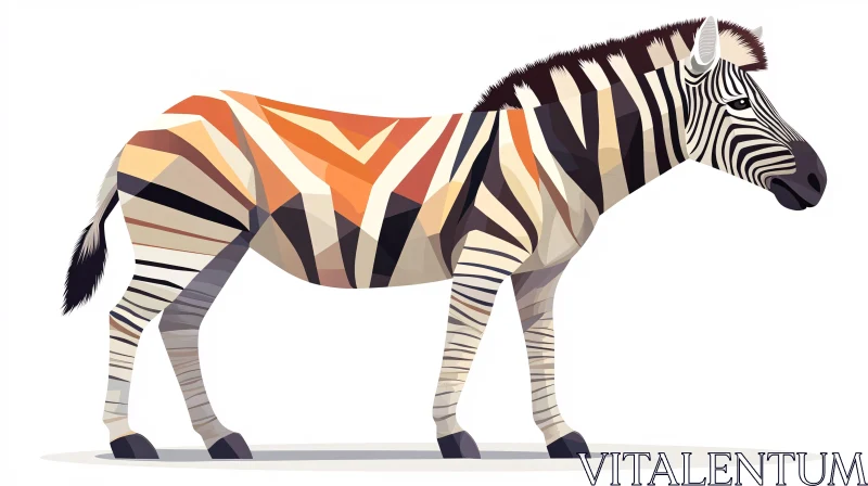 AI ART Zebra with Geometric Patterns