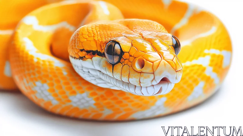 Albino Snake Close-Up AI Image