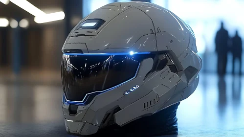 Innovative Cyber Helmet with Blue LEDs