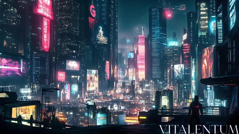 Cyberpunk Night City View AI Image