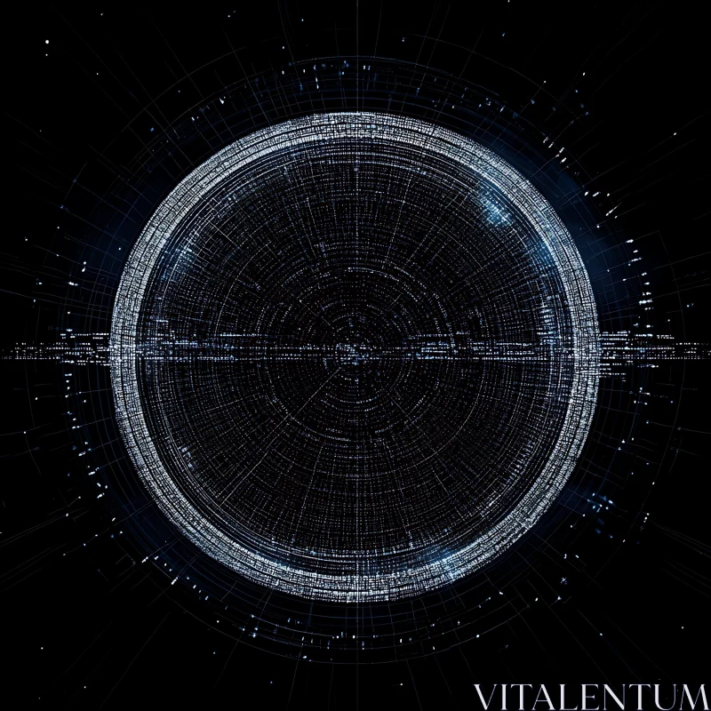 Intricate Circular Digital Data Design AI Image