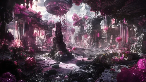 Mystical Pink and Purple Ruins