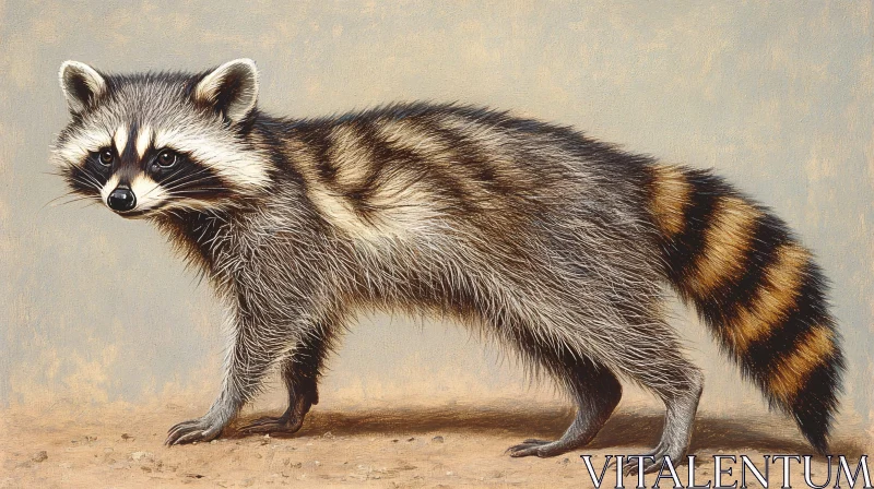 Wild Raccoon Portrait AI Image