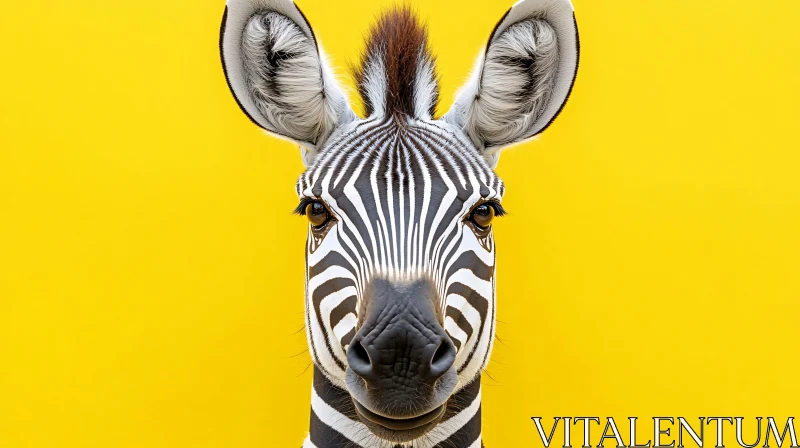 AI ART Zebra with Bold Yellow Backdrop