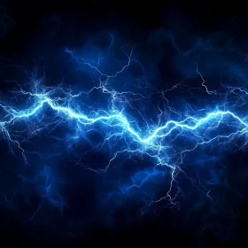Thunderstorm Electric Blue Light in Darkness
