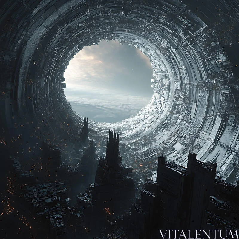 Intricate Space Ring and Technological Civilization