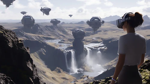 Virtual Reality in Futuristic Landscape