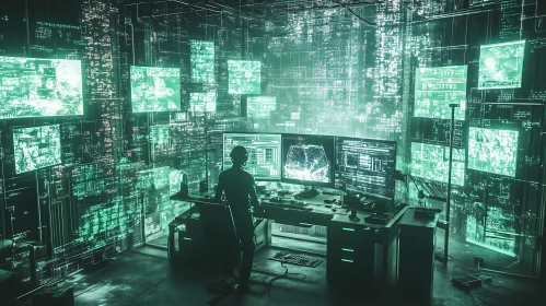 High-Tech Cybersecurity Control Center