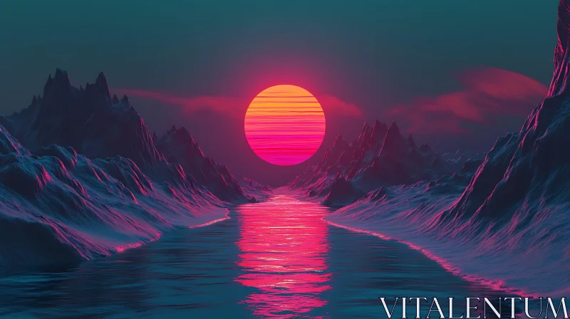 Dreamlike Sunset Over Reflective Water