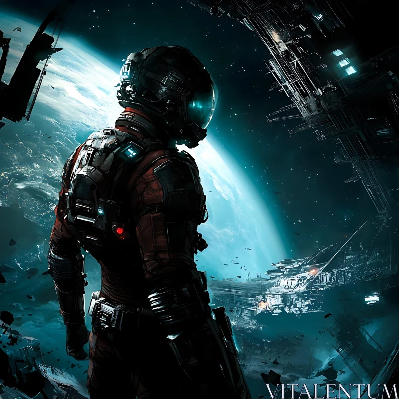 Lone Astronaut in Space
