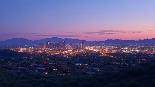 Twilight Skyline of a Sprawling Urban Landscape