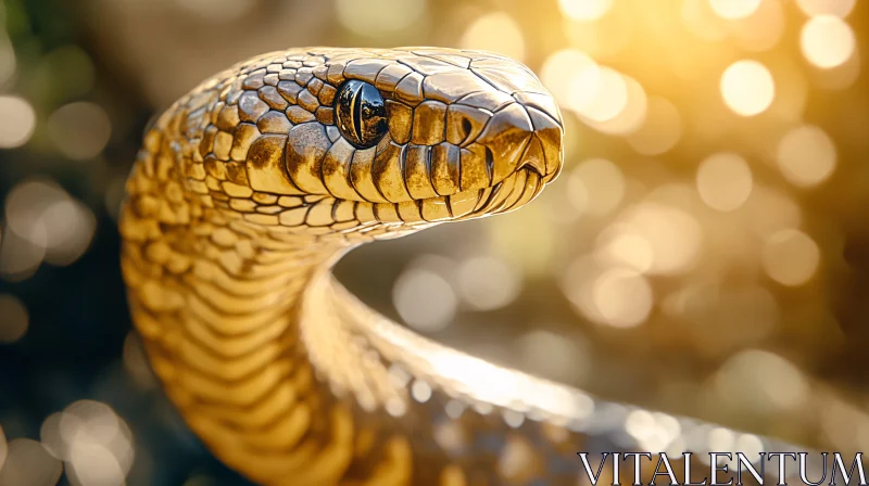 AI ART Radiant Snake in Sunlit Glow