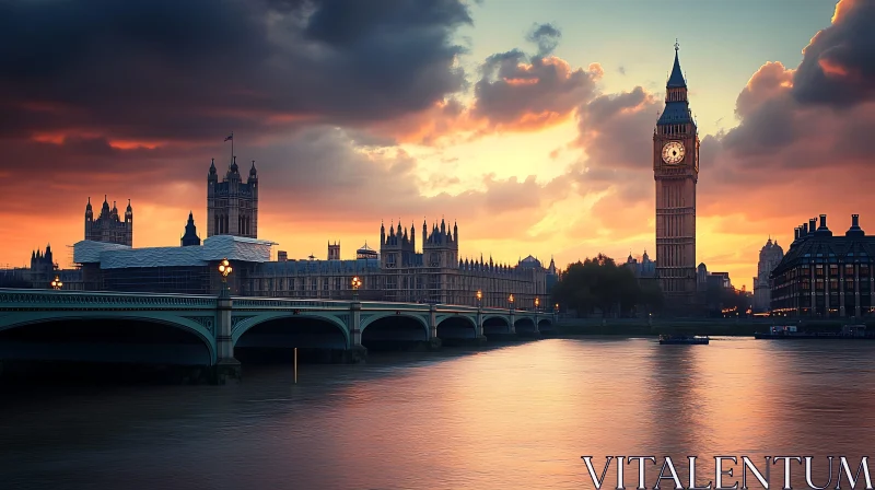 London’s Iconic Architecture at Dusk AI Image