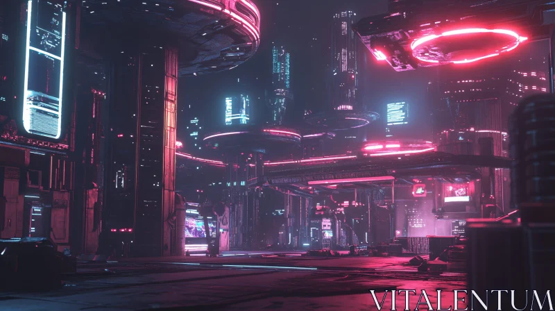 AI ART Cyberpunk Sci-Fi Urban Night Scene