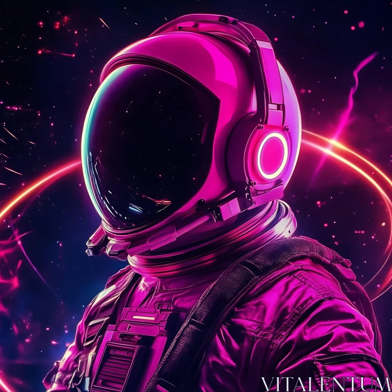 AI ART Vibrant Cosmic Astronaut