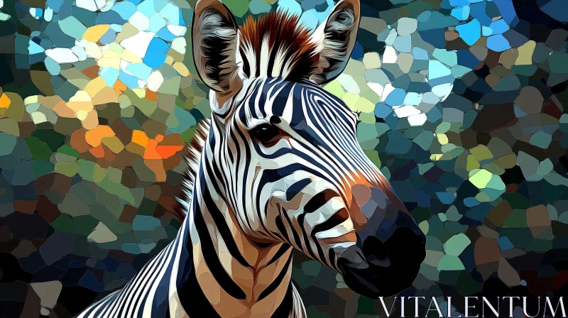 Colorful Abstract Zebra Image AI Image