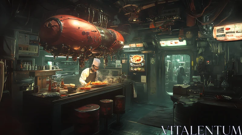 AI ART High-Tech Culinary Arts in a Cyberpunk Setting