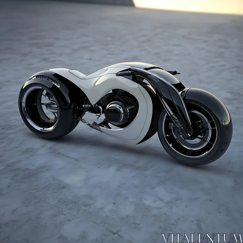 AI ART Modern and Sleek Monochrome Motorcycle