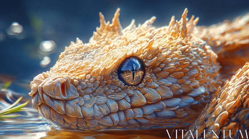 AI ART Detailed Lizard in Water