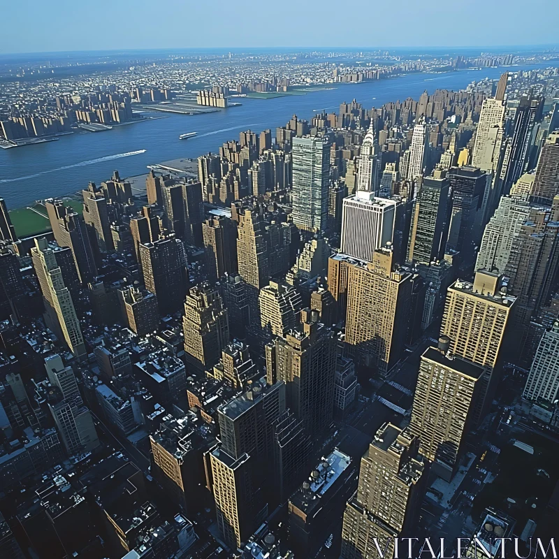 Urban Cityscape From Above with Skyscrapers AI Image