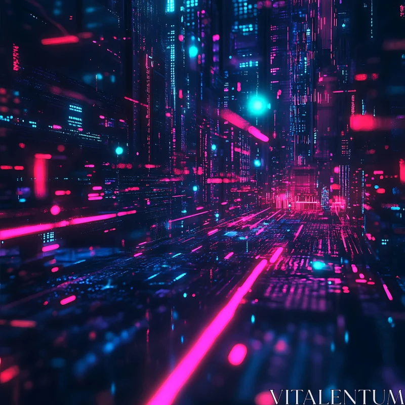 Neon Cyberpunk City AI Image