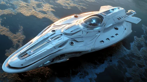 Advanced Spaceship Over Water