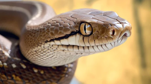 Detailed Snake Portrait with Amber Eyes