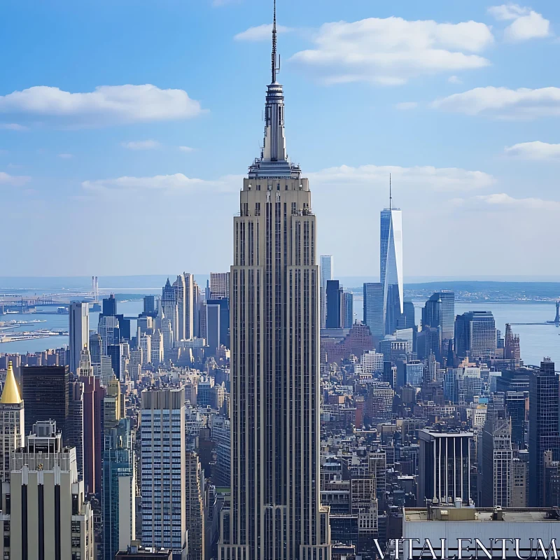 Metropolis with Prominent Skyscraper AI Image