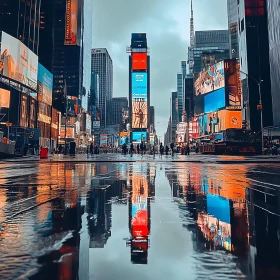 Times Square Night Reflections