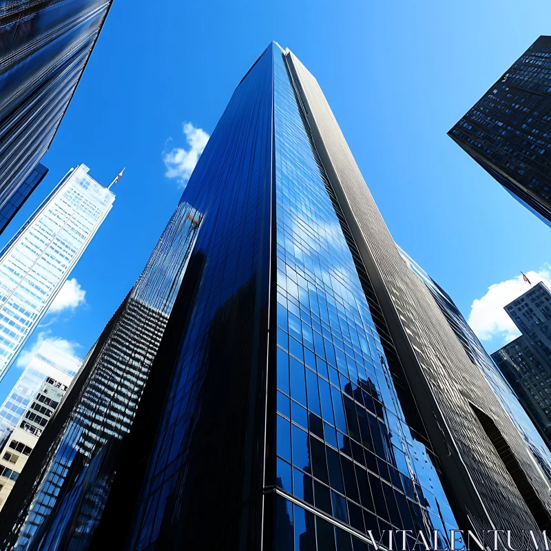 AI ART Skyscraper with Reflective Glass Facade