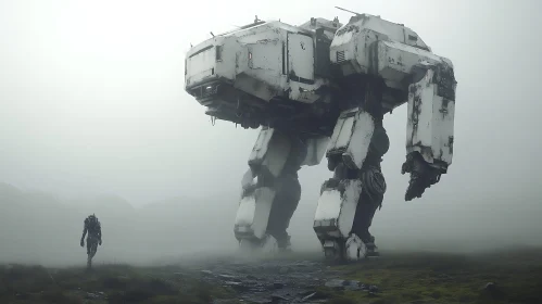 Foggy Morning with a Giant Mecha