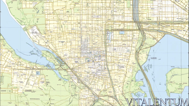 Urban Planning and Navigation Map AI Image