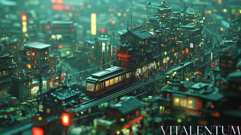 Vibrant Nightlife in a Bustling Urban City AI Image